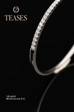 1캐럿 파베 세팅 시그니처 다이아몬드 브레이슬릿, 타원형 스택 가능 디자인