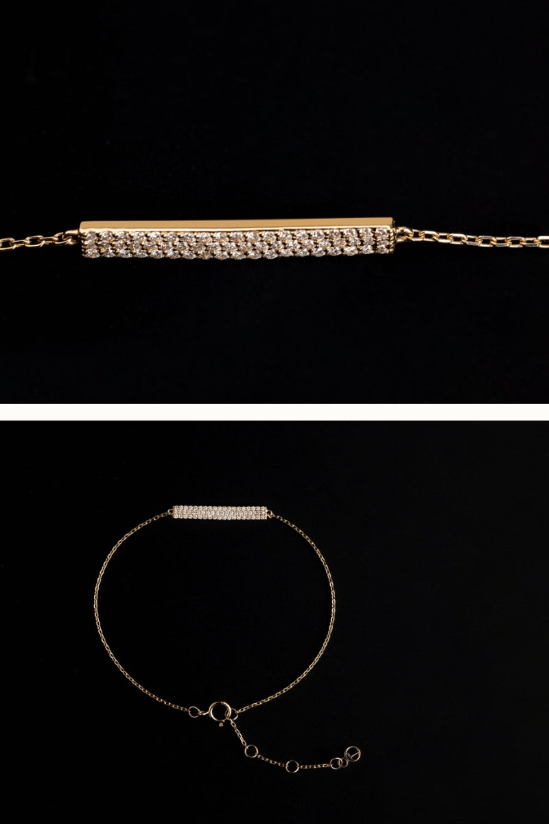 Wealth and Peace Diamond Bracelet with 58 Natural Diamonds in 14K Gold