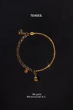 "Joyous Bell" 18K Gold Bead and Enamel Bracelet: A Festive Gift for Her