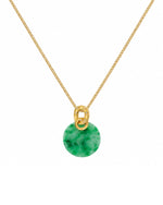Jade Peace Pendant Necklace — 18K Solid Gold & A-Grade Jadeite