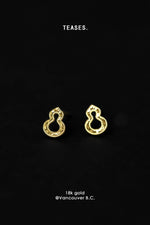 18K 골드로 만든 행운과 번영의 호박 귀걸이, 동양의 아름다움