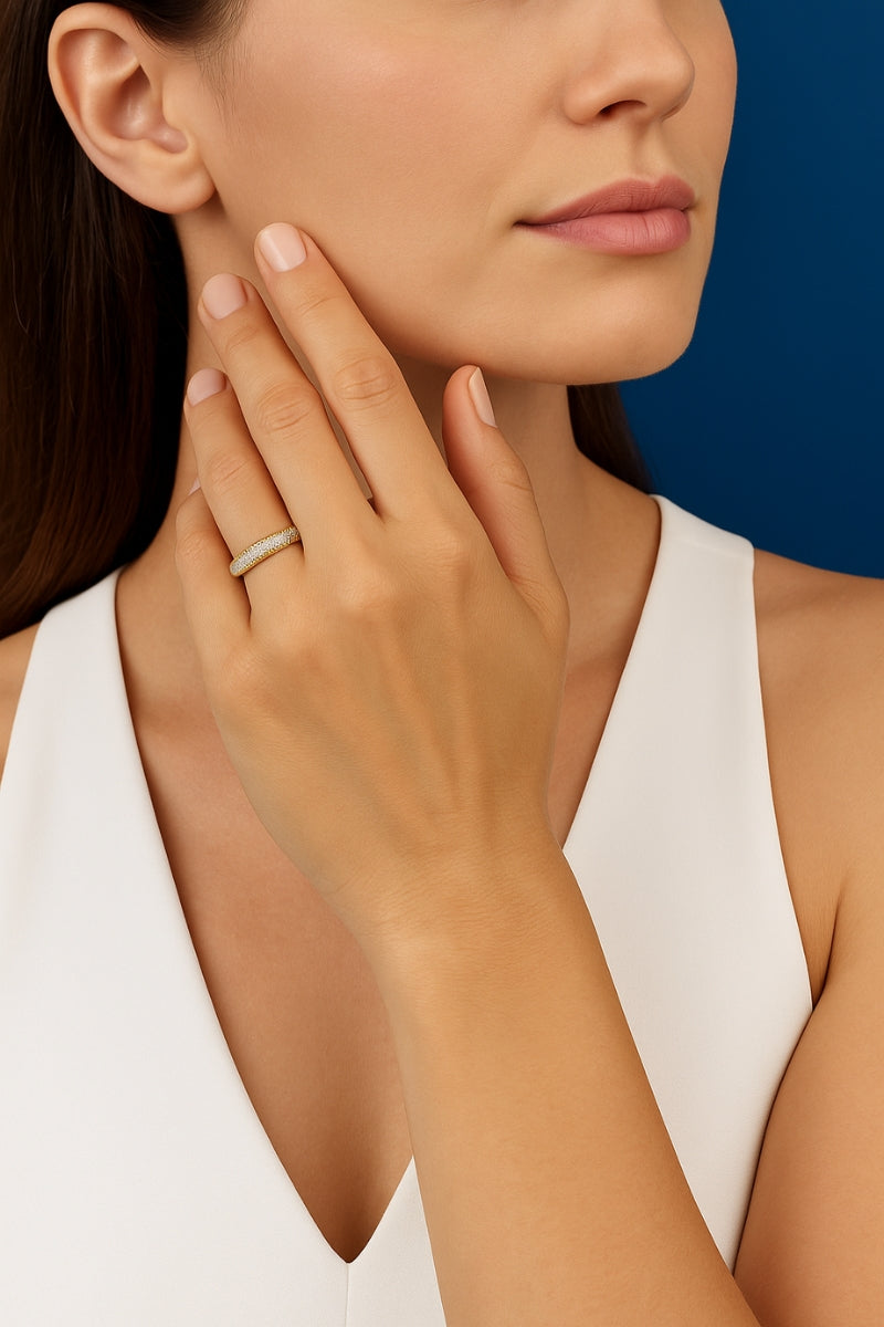 Sparkling Dome Ring in 14K Gold, Classic Jewelry Series