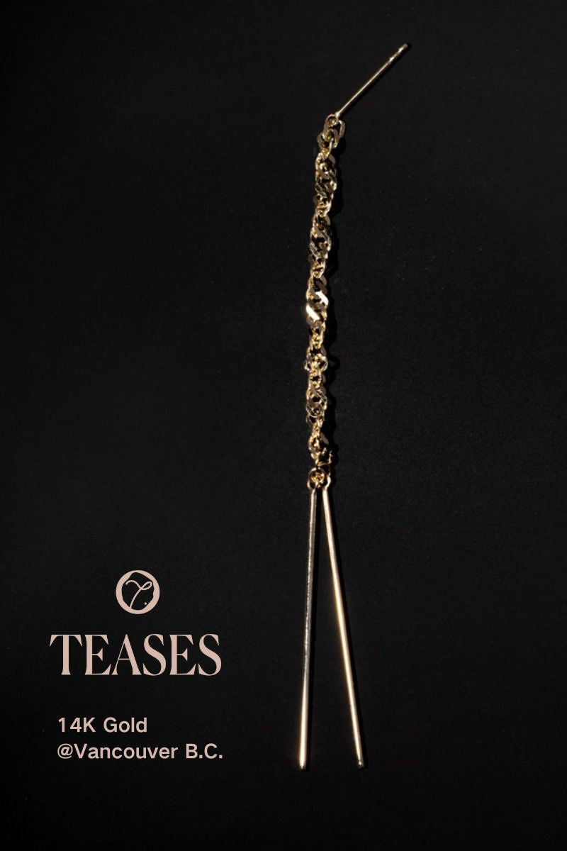 Golden Tassel Earrings in 14K Gold, Venice Collection
