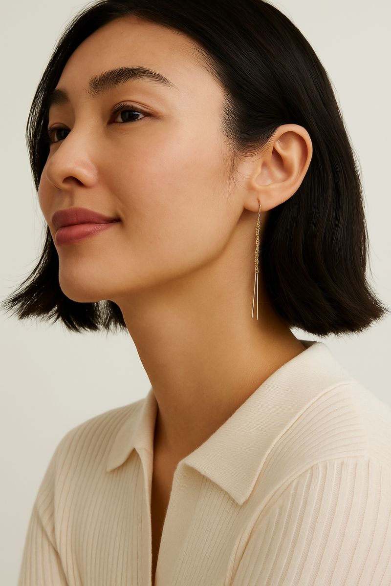 Golden Tassel Earrings in 14K Gold, Venice Collection