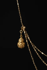 Wheat Spike Collarbone Necklace in 18K Gold with Adjustable Chain