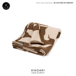 Tulip Jacquard Lambswool Throw Blanket — Oat & Beige Reversible