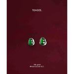 Jade Gourd Earrings, 18K Gold Handcrafted Fortune