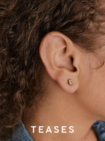 18K Gold Hand-Engraved Coin Earrings - side angle | TEASES Fine Jewelry