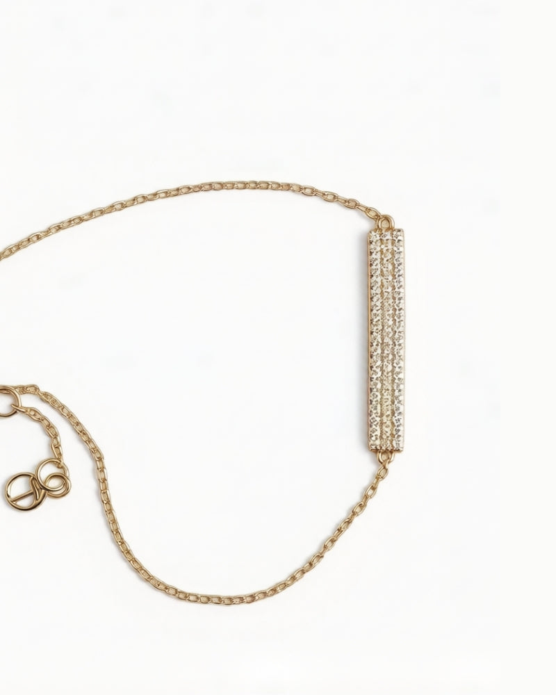 14K gold necklace with 58 clear lab-grown diamonds, wealth and peace amulet design