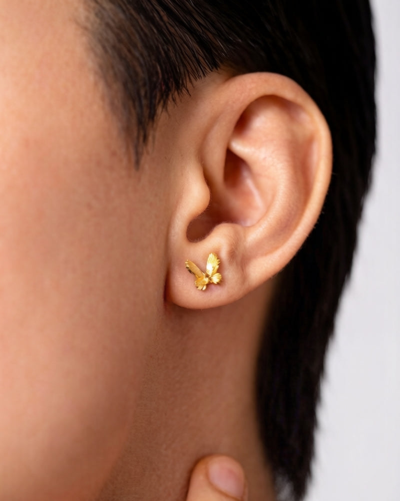 Butterfly Sparkling Gold Studs