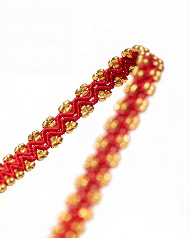 Red String Gold Bracelet