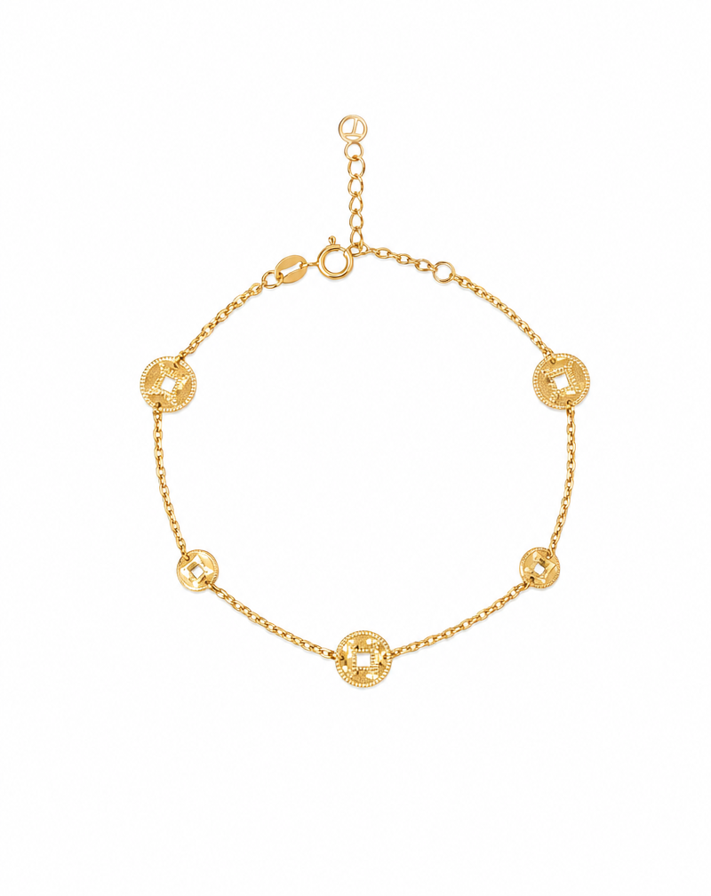 Fortune Coin Link Bracelet — 18K Solid Gold — premium bracelet by TEASES
