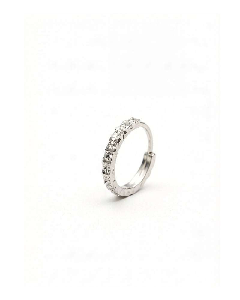 sparkling hoop earrings in solid 18K white gold minimalist design elegant jewelry accessory