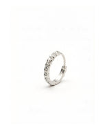 sparkling hoop earrings in solid 18K white gold minimalist design elegant jewelry accessory