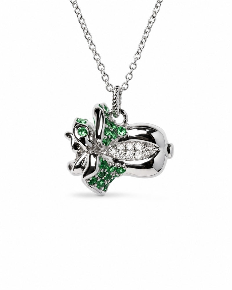 Close-up detail of Full Pavé Cabbage Pendant Necklace — craftsmanship by TEASES