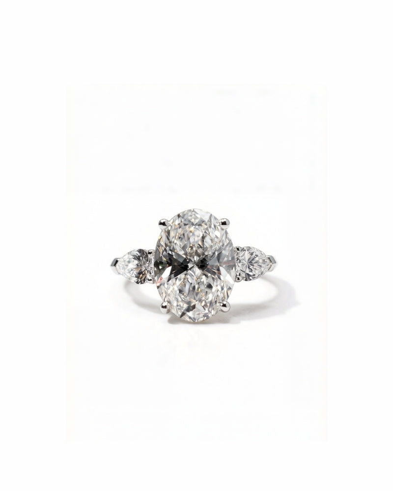 Pigeon Egg Oval Diamond Ring — side view by TEASES