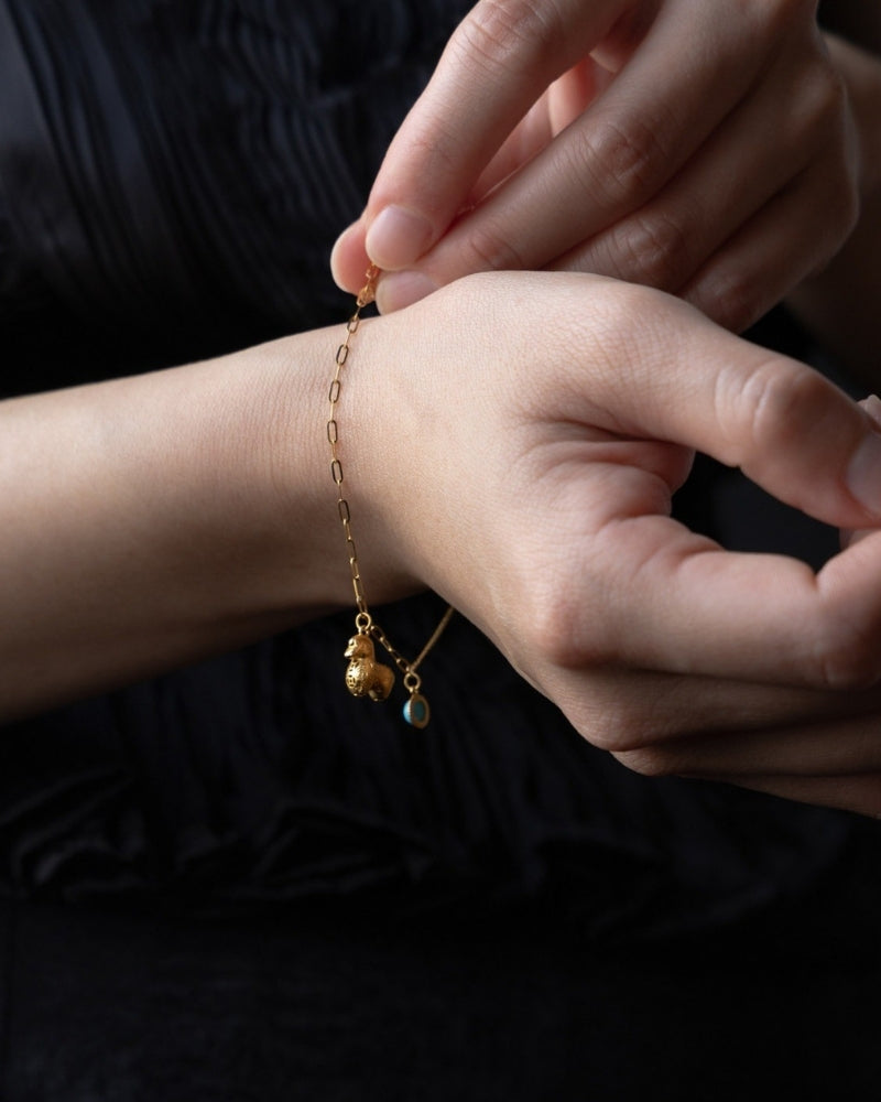 Lucky Horse Gold Charm Bracelet — alternate angle by TEASES