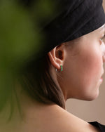 Close-up detail of Full Circle Jade Earrings — craftsmanship by TEASES