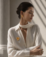 Close-up detail of Rigato Iris Brooch — craftsmanship by TEASES