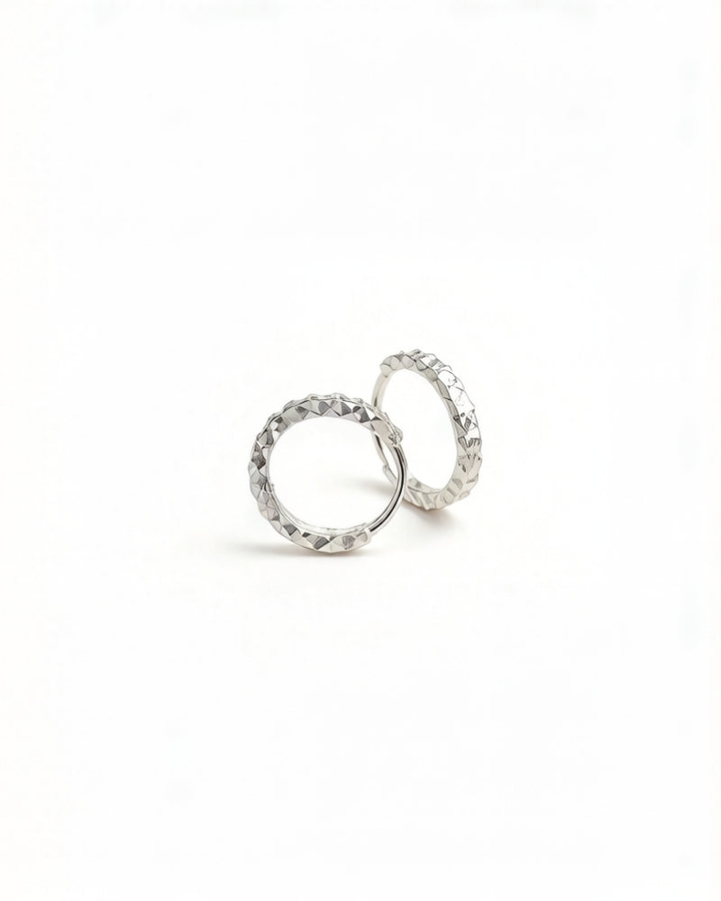 White Gold Everyday Huggies - front view | TEASES Fine Jewelry