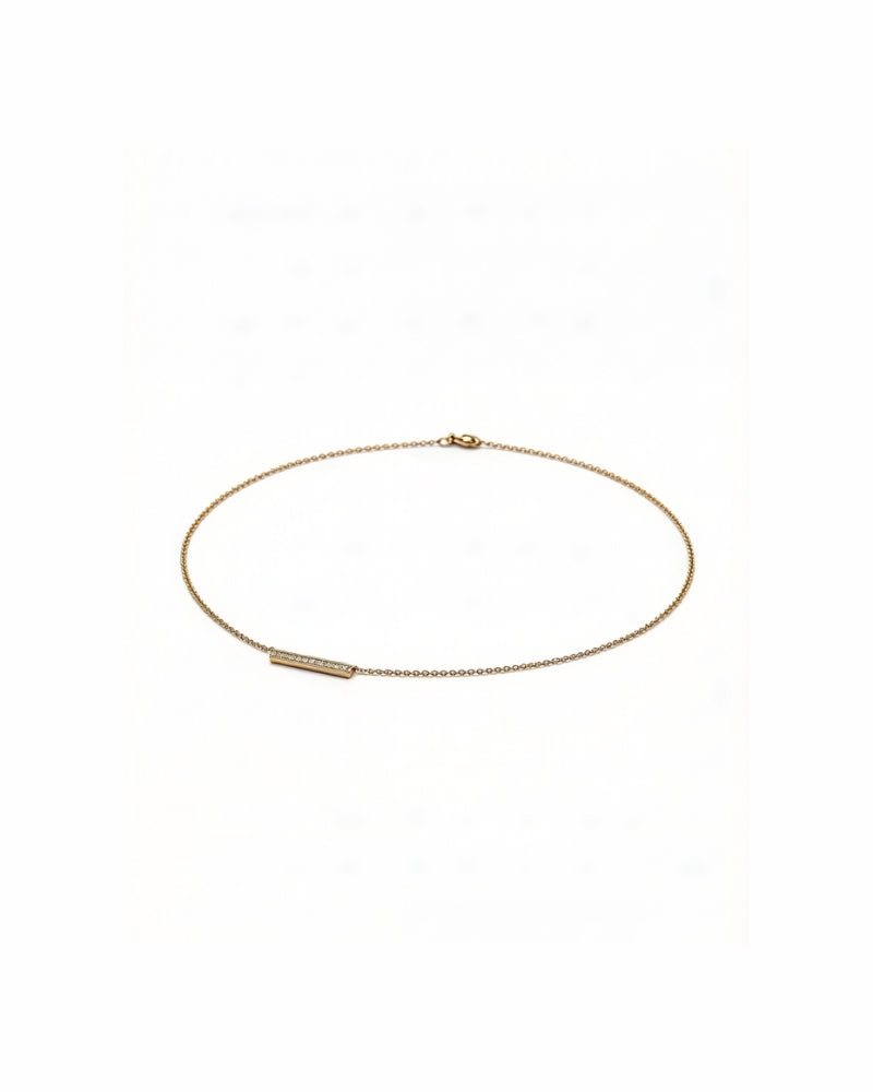 14K gold necklace with 58 brilliant lab-grown diamonds, wealth and peace amulet design