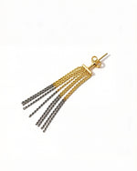 Two-Tone Gold Tassel Earrings - side angle | TEASES Fine Jewelry