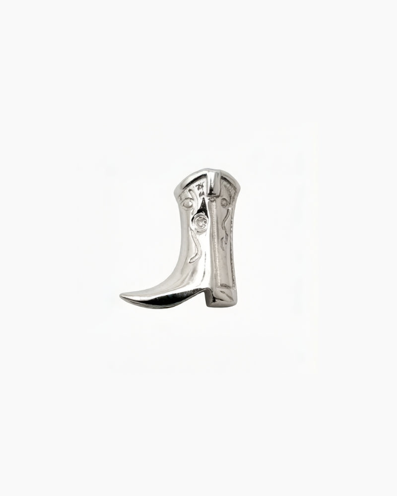 Diamond Carved Cowboy Boot Gold Studs