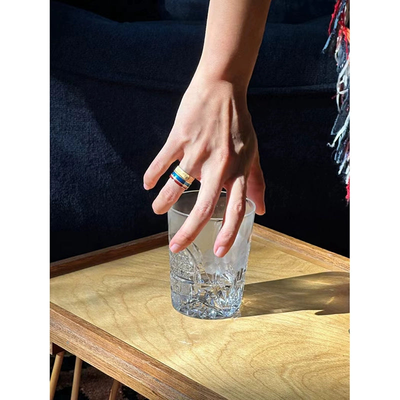 Silk Gold Diamond Couple Rings in 14K Gold, Italian Wire-Drawn Design