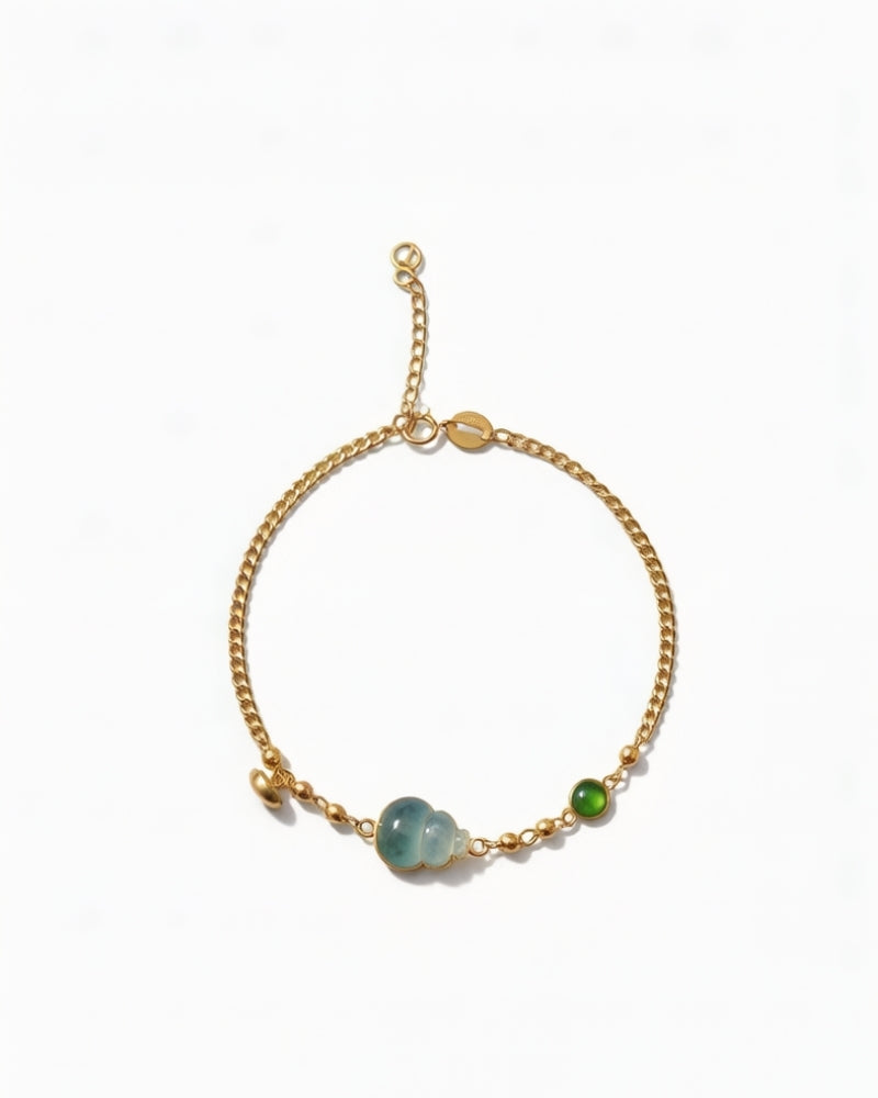 Jade Ingot and Gourd Bracelet — TEASES natural jadeite 18K solid gold