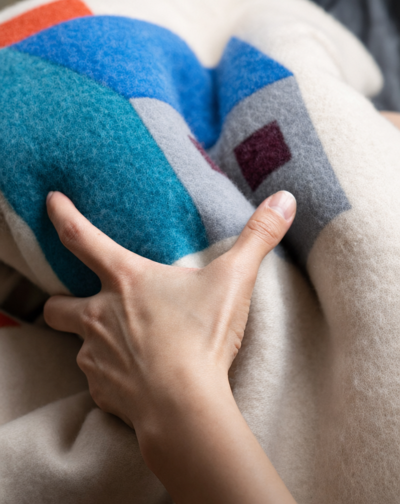 Dopamine Colorblock Lambswool Throw Blanket - Image 3