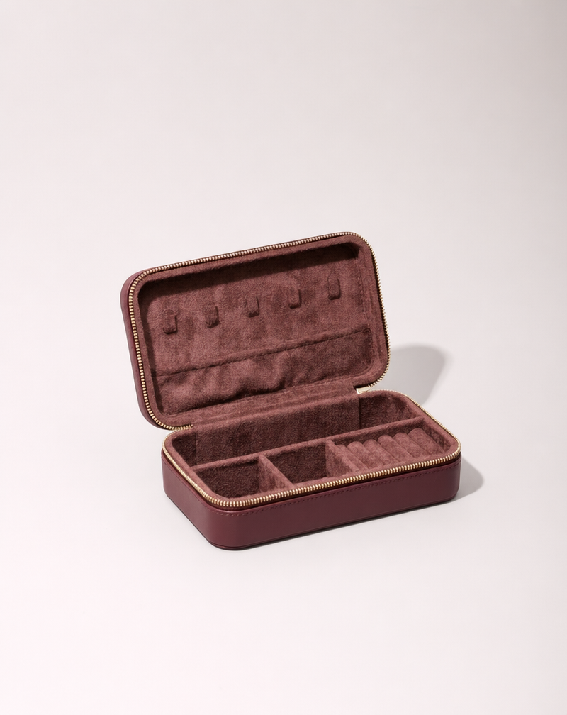 Calfskin Leather Jewelry Organizer Box - Voyage - Image 2