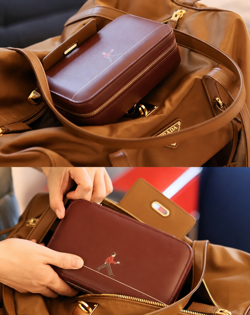 Calfskin Leather Jewelry Organizer Box - Voyage - Image 5
